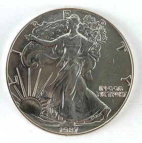 1987 US Mint American Silver Eagle 1 oz .999 Fine Silver Coin