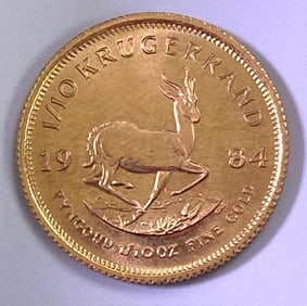 1984 South Africa Krugerrand 1/10oz Gold Coin