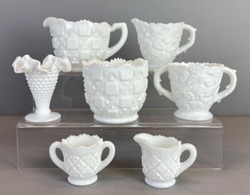 Group of Westmoreland White Glass Items