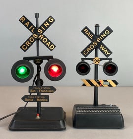 Group of 2 Railroad Crossing Light Up Alarm Decorations