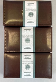 Group of 12 US $2 Gilded Genuine Gold Leaf Bank Notes