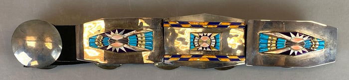 Native American Sterling Silver Navajo Style Belt