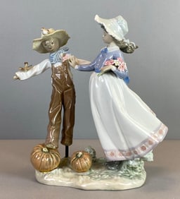 Lladro Scarecrow and The Lady Porcelain Figurine