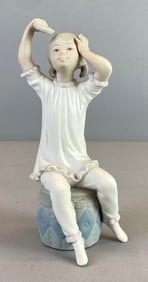 Lladro Girl Shampooing Hair Porcelain Figurine