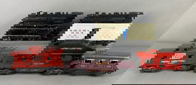 Group of Marx O Scale Train Cars and More