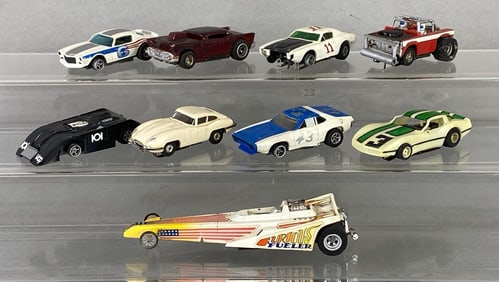 Group of 9 Slot Cars