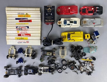 Group of Slot Car Parts and More