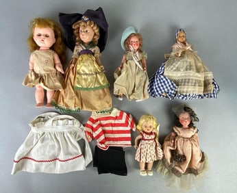 Group of Dolls and Clothing