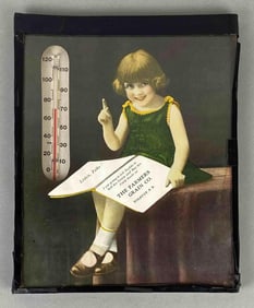 The Farmers Grain Co. Listen Folks! Advertising Thermometer