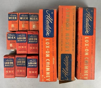 Group of Aladdin Oil Lamp Accessories