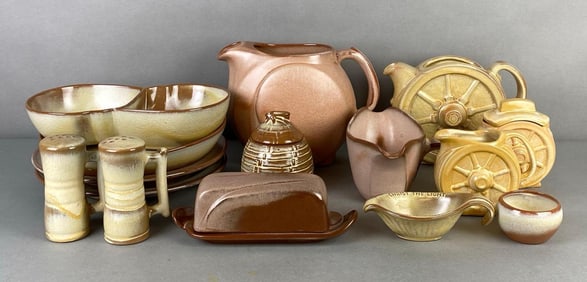 Group of Frankoma Pottery Yellow/Brown Kitchenware