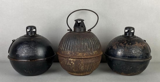 Group of 3 Smudge Pot Roadside Kerosene Flares