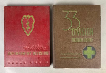Group of 2 WW2 Era US Military Divisions Pictorial History Books