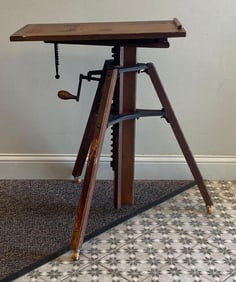 Vintage Century No. 6 Wood and Cast Iron Drafting Table