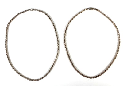 Group of 2 Sterling Silver Twisted Rope Necklaces