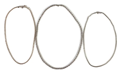 Group of 3 Sterling Silver Chain Necklaces