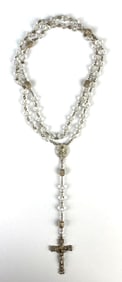 Sterling Silver Clear Beaded Rosary