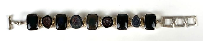 Sterling Silver Chunky Geode Bracelet