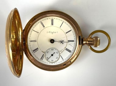 18K Gold Elgin B.W. Raymond 17 Jewel Hunter-Case Pocket Watch