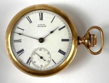 Waltham A.W.Co. Open Face Pocket Watch