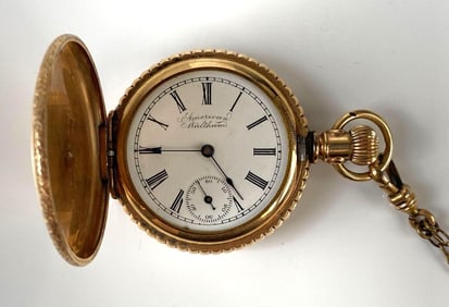 American Waltham Hunter-Case Pocket Watch with Fob