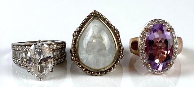Group of 3 Sterling Silver Rings