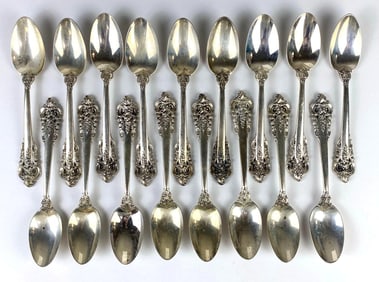 Group of Wallace Sterling Silver Grand Baroque Pattern Spoons