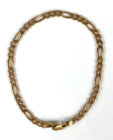 14K Gold Paperclip Chain Bracelet