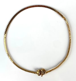 14K Gold Italian Herringbone Link Bracelet