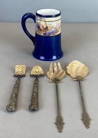 Group of Flatware and Porcelain Mug