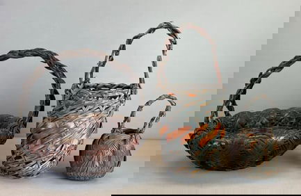 Group of 3 Japanese Ikebana Woven Baskets