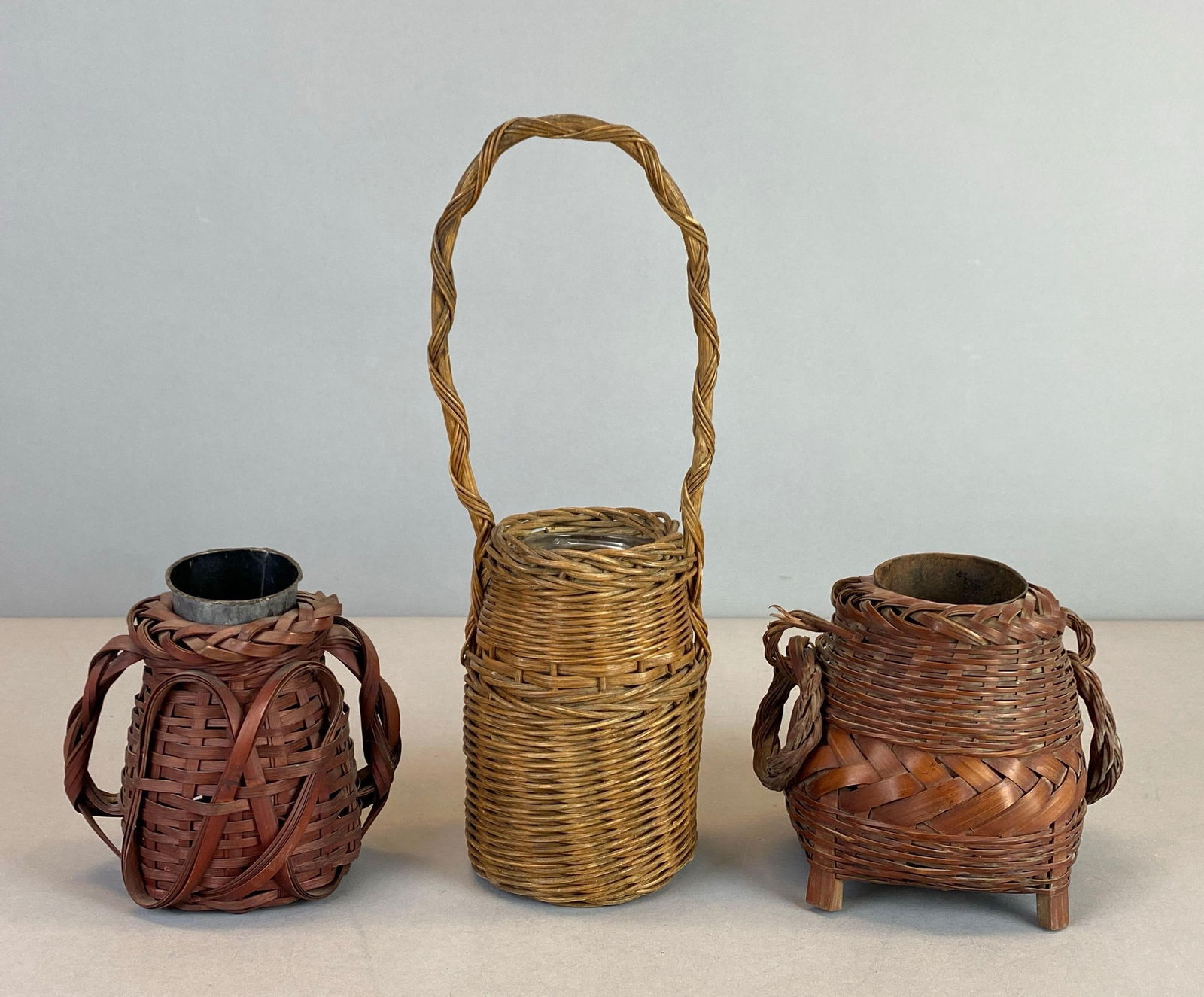 Group of 3 Japanese Ikebana Woven Baskets (1 of 4)