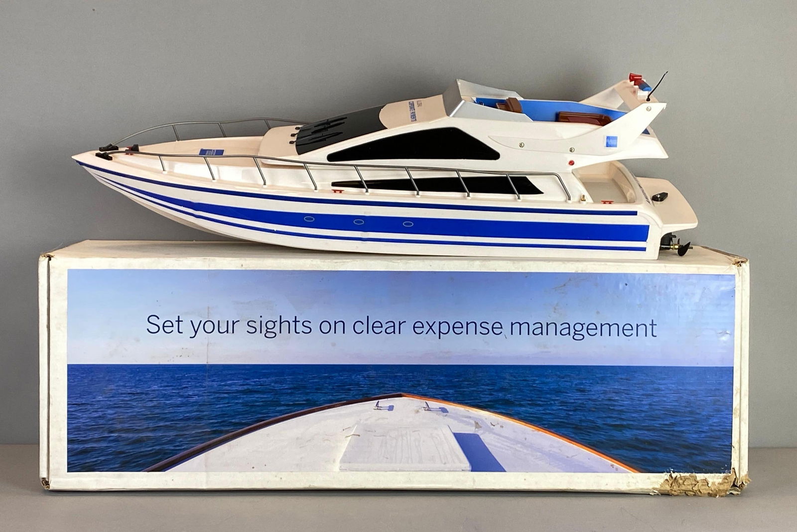 Atlantic Yacht American Express R/C Luxury Racing Boat: like new in original box, missing R/C controller, Charger includes, boat measures 28 x 8 x 8 1/2 inches