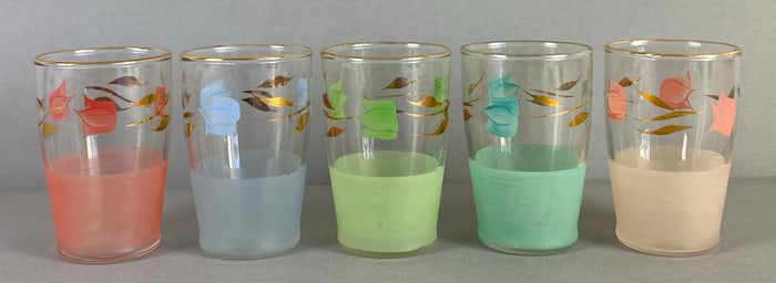 Set of 5 Bartlett Collins Tulip Tumblers