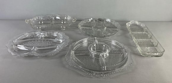 Group of 5 Cambridge Etched Elaine Crystal Tray