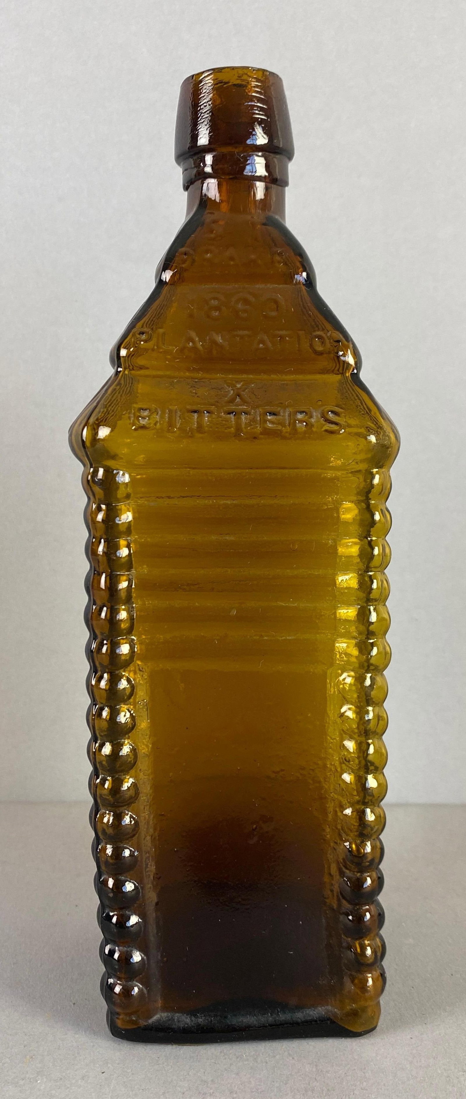 Antique S I Drake 1860 Plantation X Bitters Glass Bottle (1 of 6)