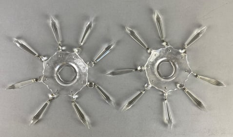 Group of 2 Cambridge Etched Elaine Glass Bobeches