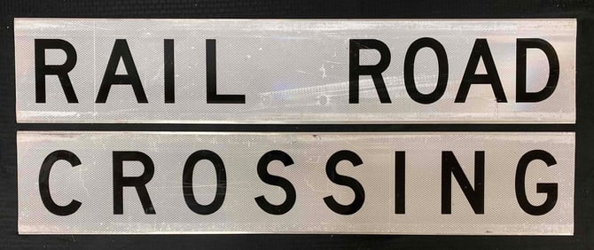 Group of 2 Reflective Rail Road Crossing Signs