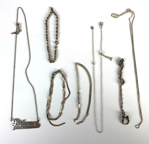 Group of Broken Sterling Silver Jewelry