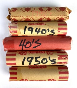 Group of 250+ 1940s - 1950s US Pennies