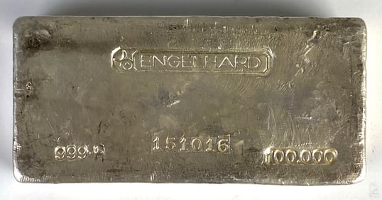 Engelhard .999 Fine Silver 100 Troy Oz Bar