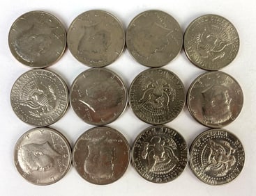 Group of 12 US 1970s Kennedy Half-Dollars