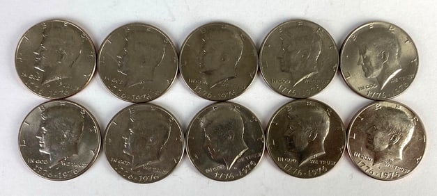 Group of 10 US Kennedy Bicentennial Half-Dollars