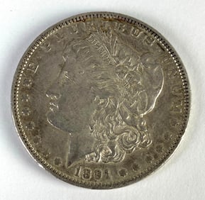 1891 US Morgan Silver Dollar Coin