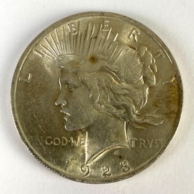 1923 US Silver Peace Dollar Coin