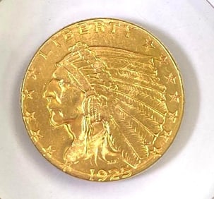 1925 $2.50 Indian Head Gold Coin