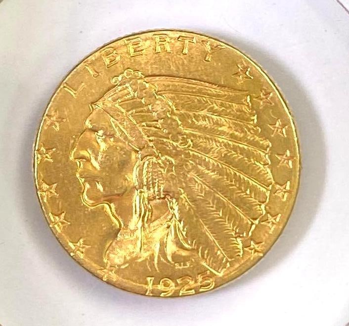 1925 $2.50 Indian Head Gold Coin (1 of 2)
