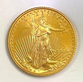 2005 $5 American Gold Eagle 1/10th oz Fine Gold Coin