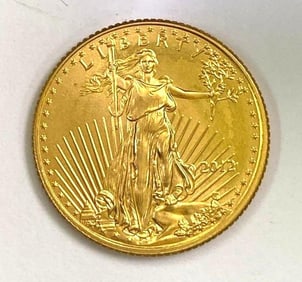 2012 $5 American Gold Eagle 1/10th oz Fine Gold Coin