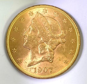1907 $20 US Gold Liberty Head Coin